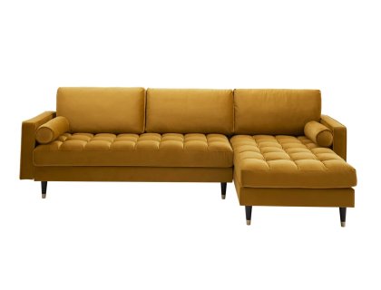 Rohová pohovka COZY VELVET 260cm sametově tyrkysová modrá